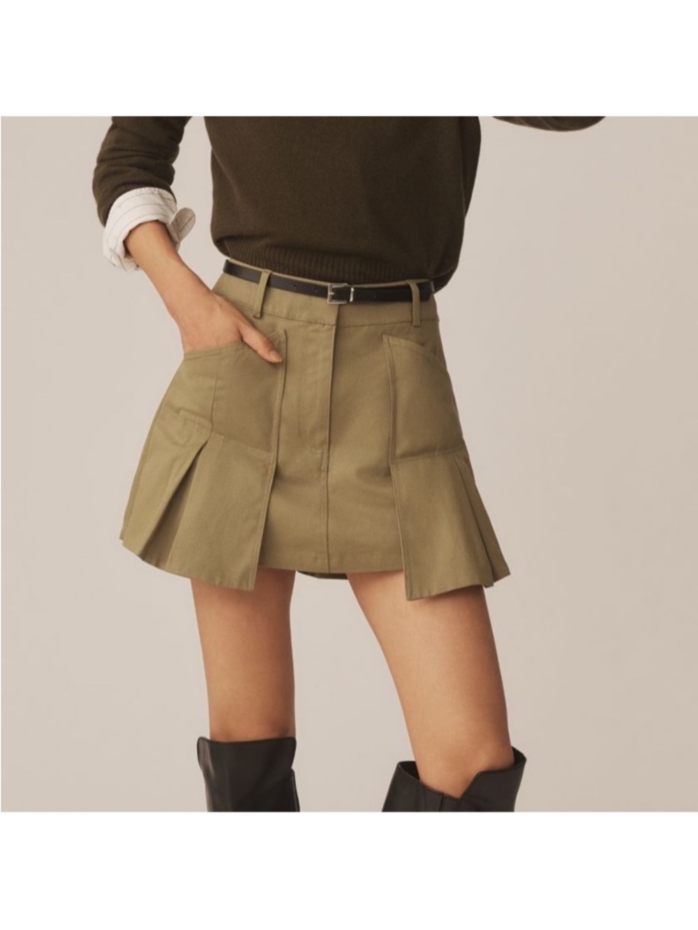Anthropologie Women's Pilcro Pleated Utility Skort Skirt Sz Large